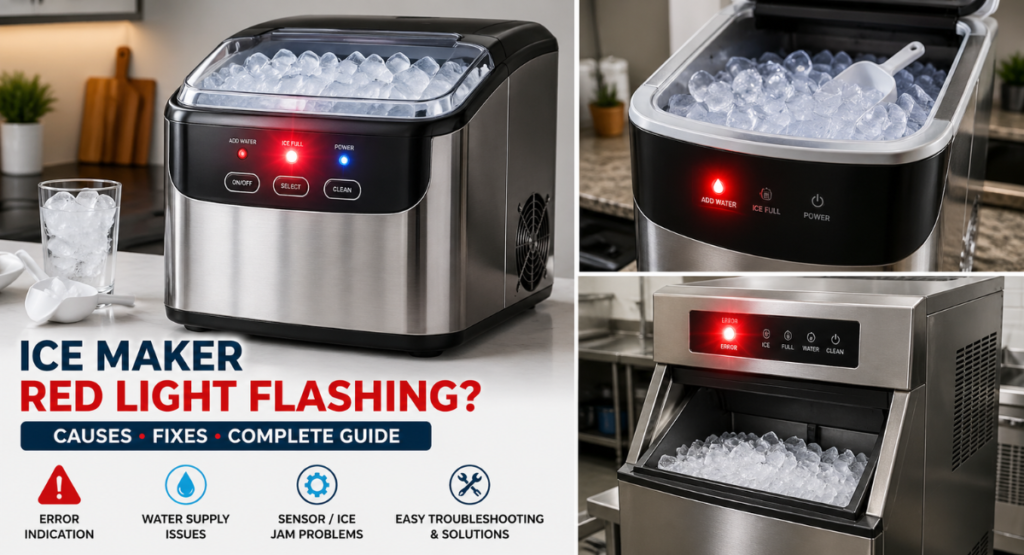 ice maker red light flashing