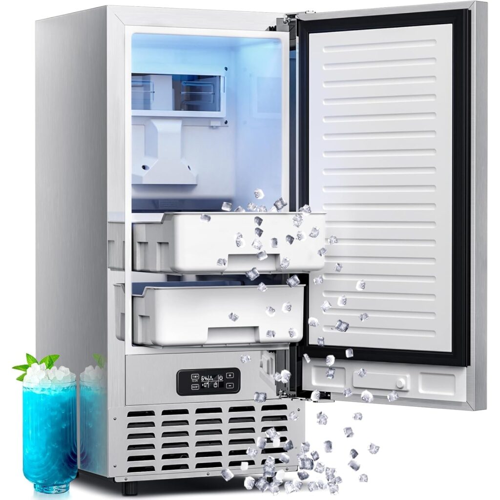 Kismile undercounter nugget ice maker 80 lbs for home bar