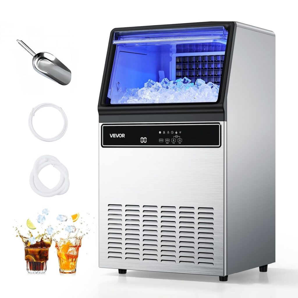 VEVOR commercial ice maker machine 130lbs for food truck