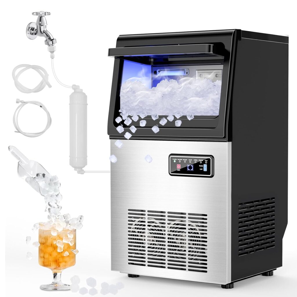 Freestanding undercounter nugget ice maker 80 lbs home bar