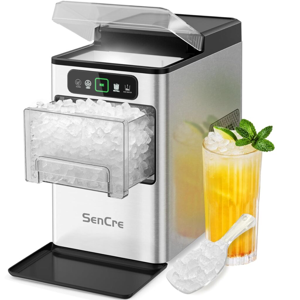 SenCre countertop nugget ice maker fastest ice ready in 5 minutes for urgent baby needs