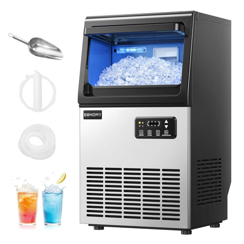 EUHOMY commercial nugget ice maker compact undercounter