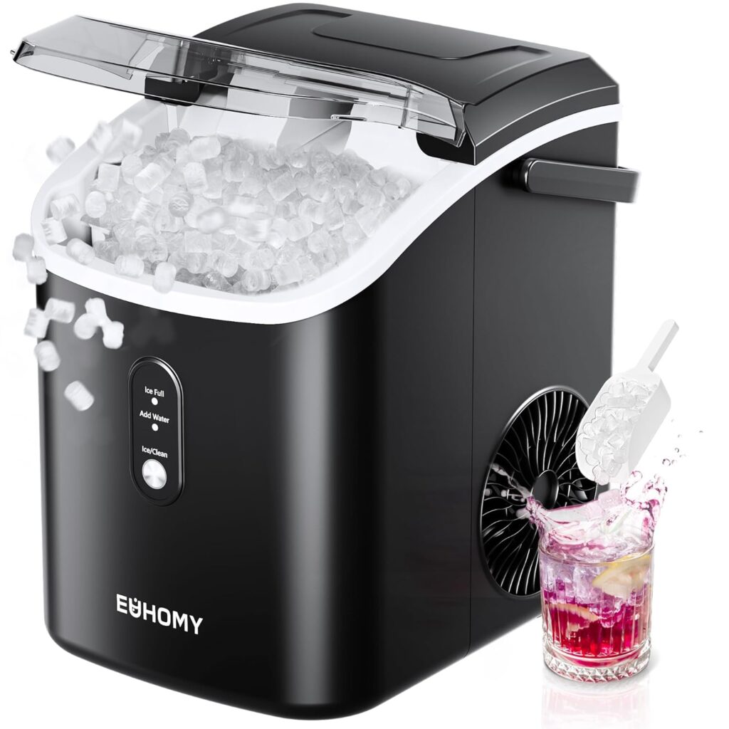 EUHOMY Nugget Ice Maker with handle - best portable self-cleaning ice maker for RV