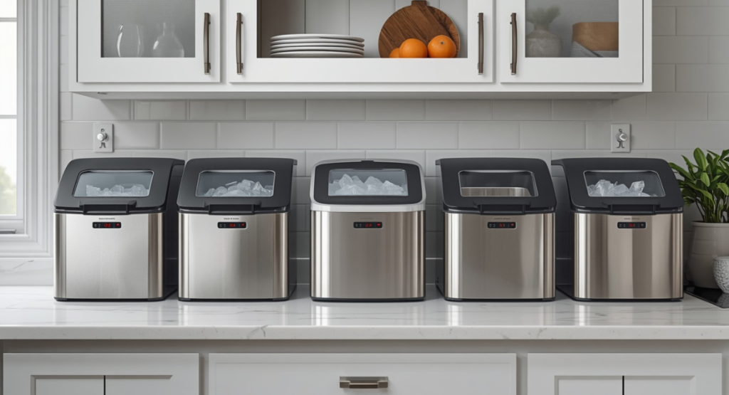 Countertop Ice Maker with Water Line for Home