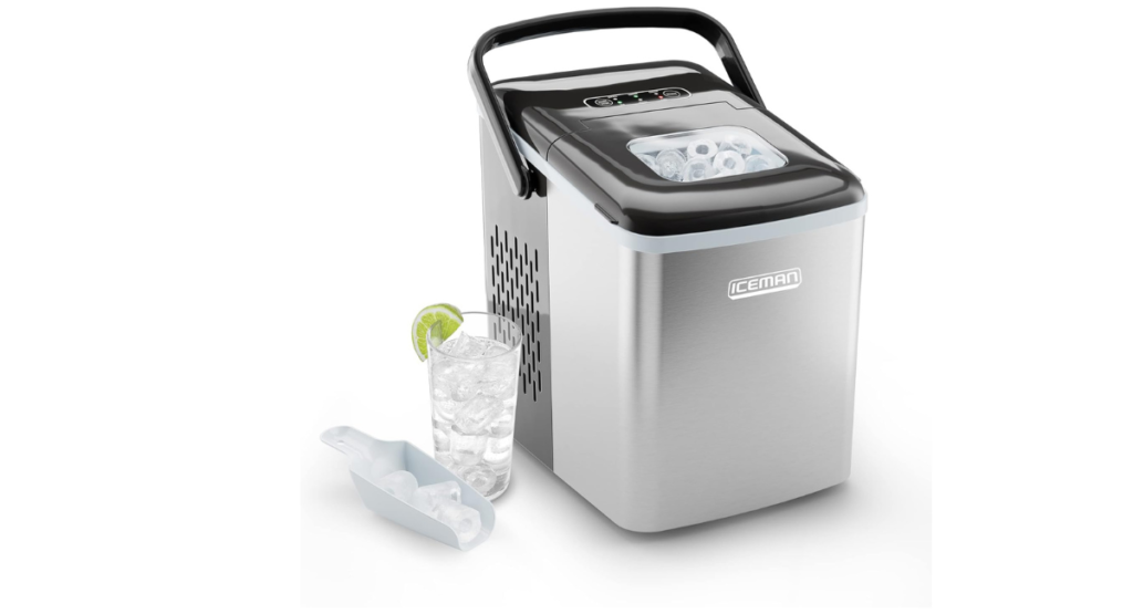 Chefman Iceman countertop ice maker with digital controls and bullet ice