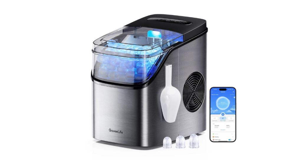 GoveeLife smart countertop ice maker with WiFi app control and RGB lighting