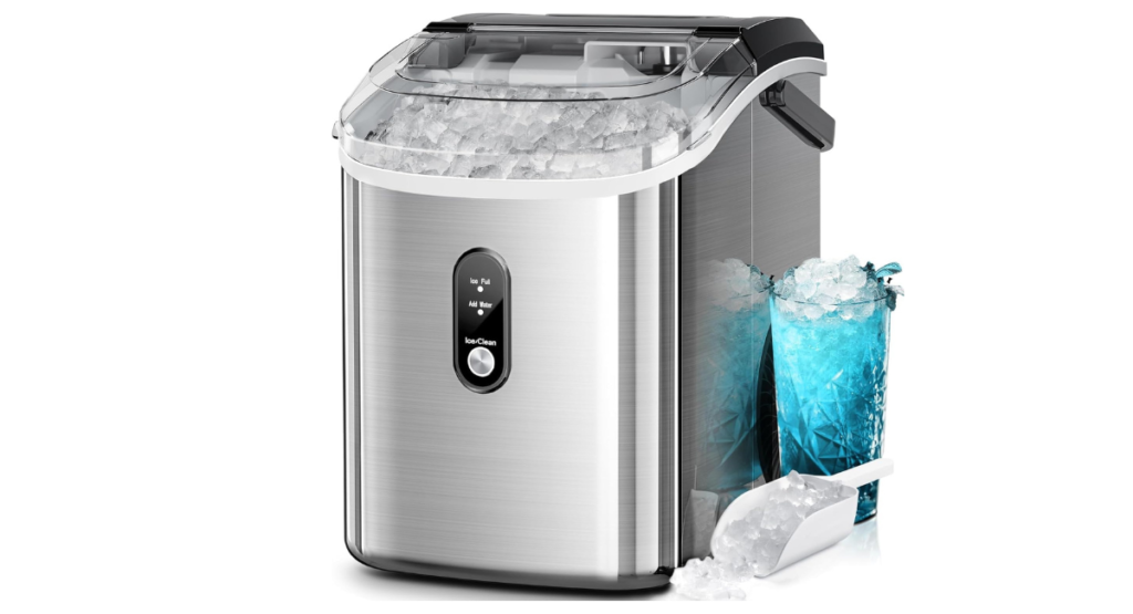 Kismile nugget ice maker countertop machine with chewable pellet ice
