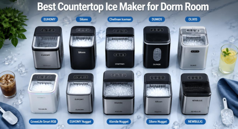 Best countertop ice maker for dorm room in 2026 compared side by side on a college dorm desk