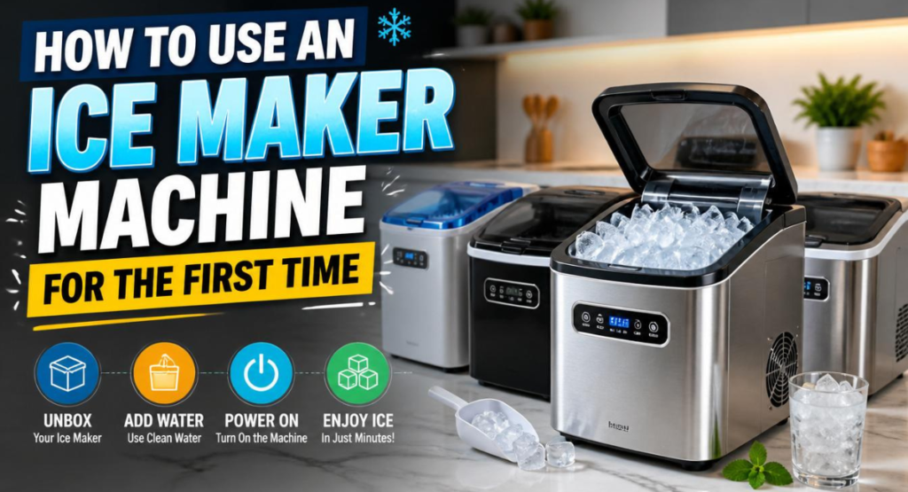how to use ice maker machine for the firstime to home