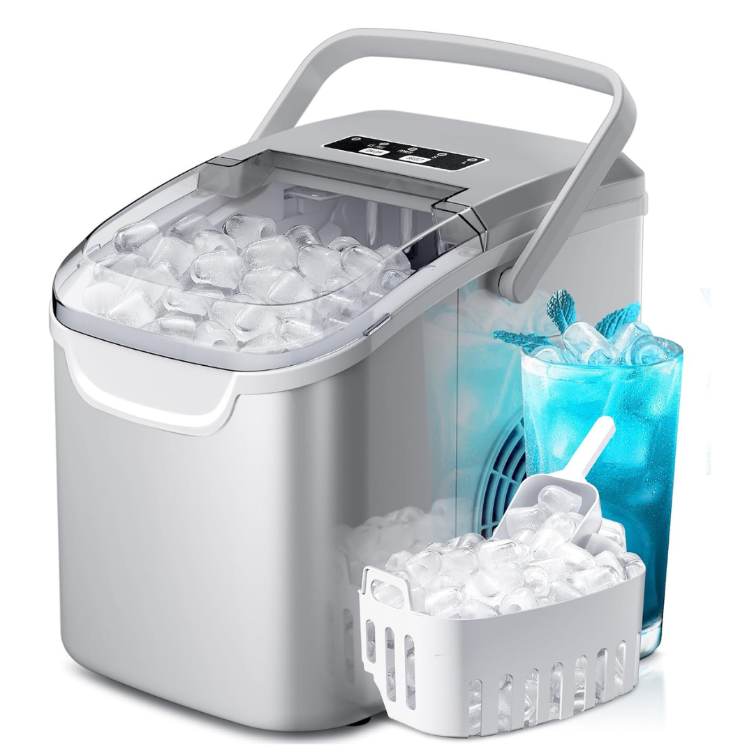 Crzoe Countertop Ice Maker (26 lbs/24H, 2 Ice Sizes)