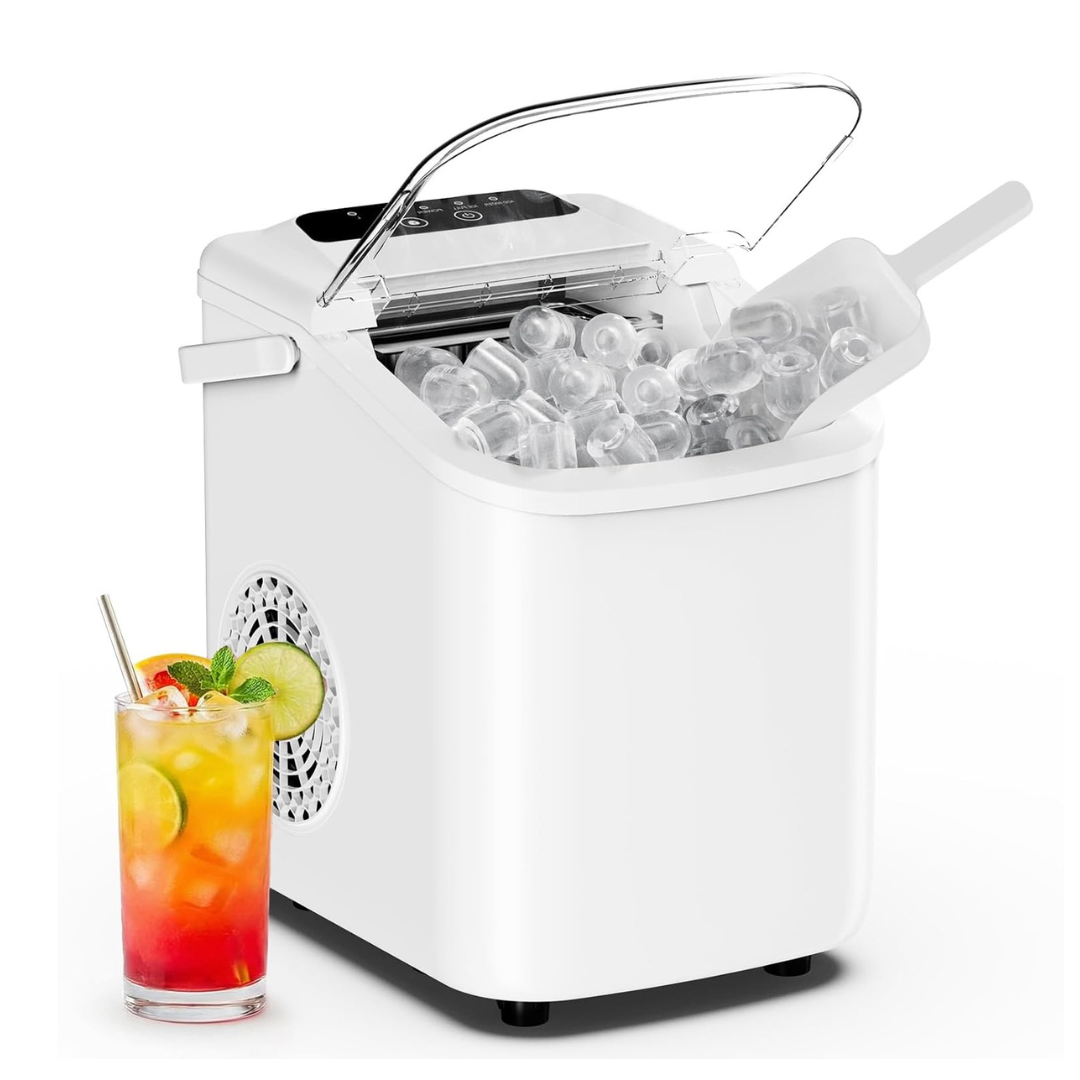 DUMOS Ice Maker Countertop with Portable Handle