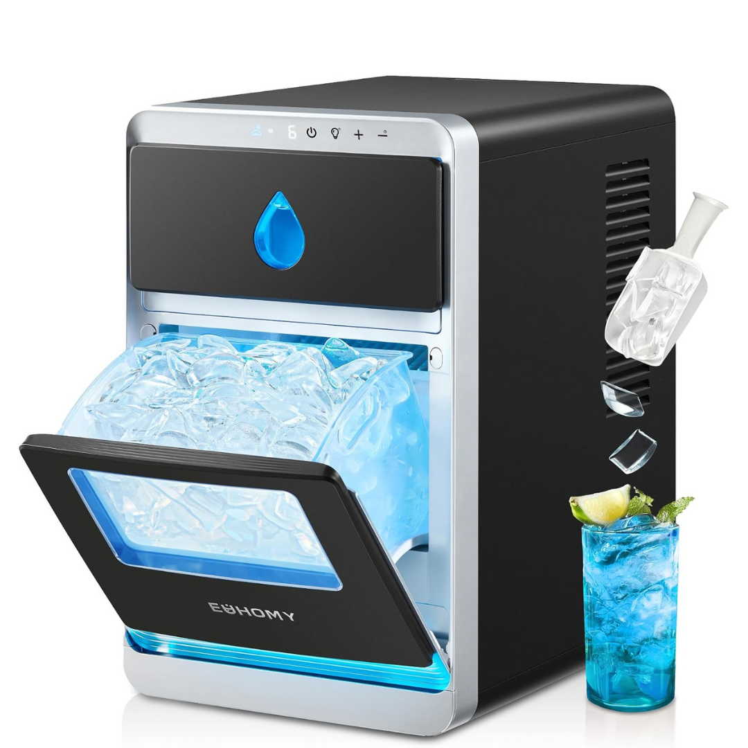 . EUHOMY LunaArc Crescent Ice Maker Countertop, 16Pcs Ready in 12Mins, 1600Pcs