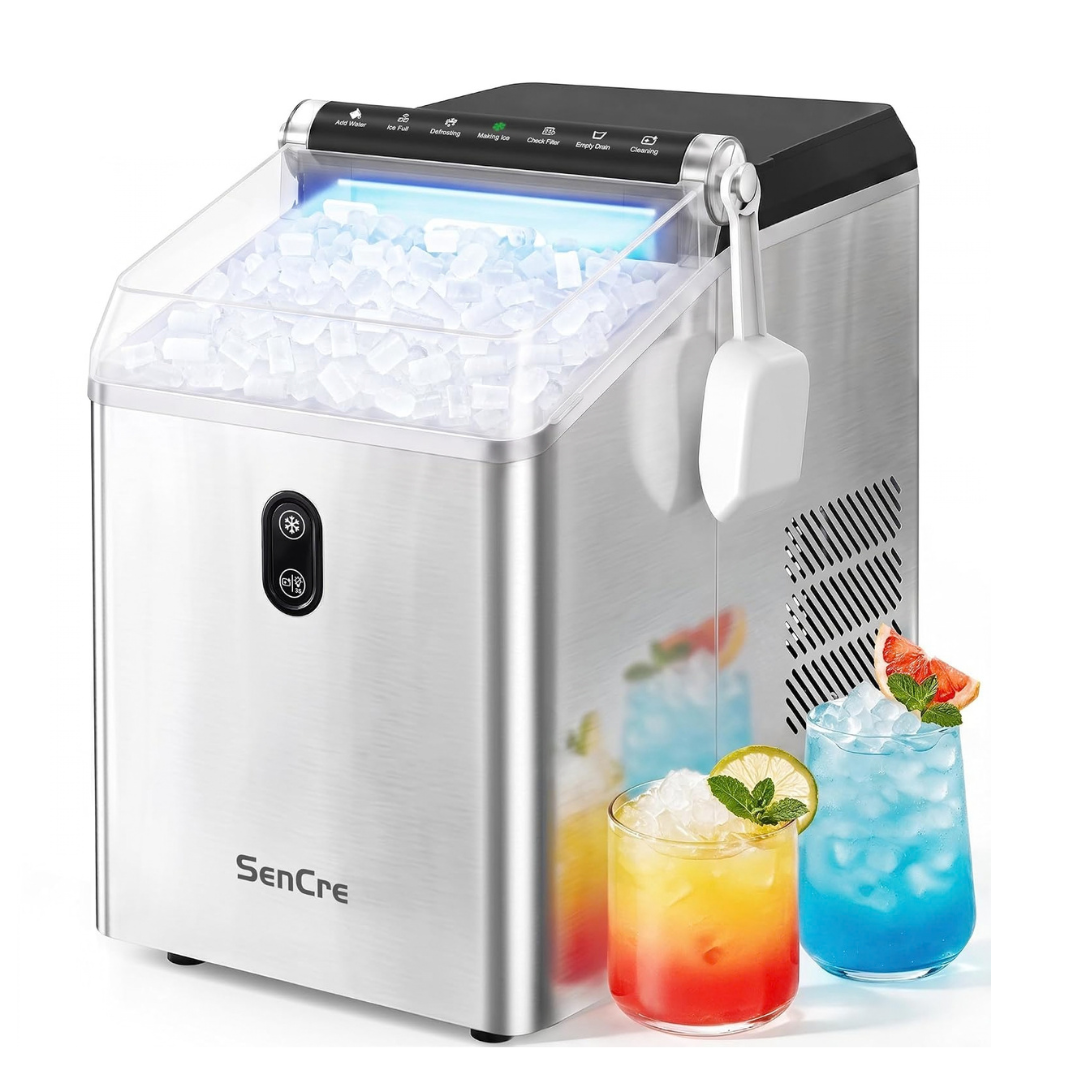 1. Nugget Ice Maker Countertop,55LBSDay Ready in 4 Mins, Stainless Steel