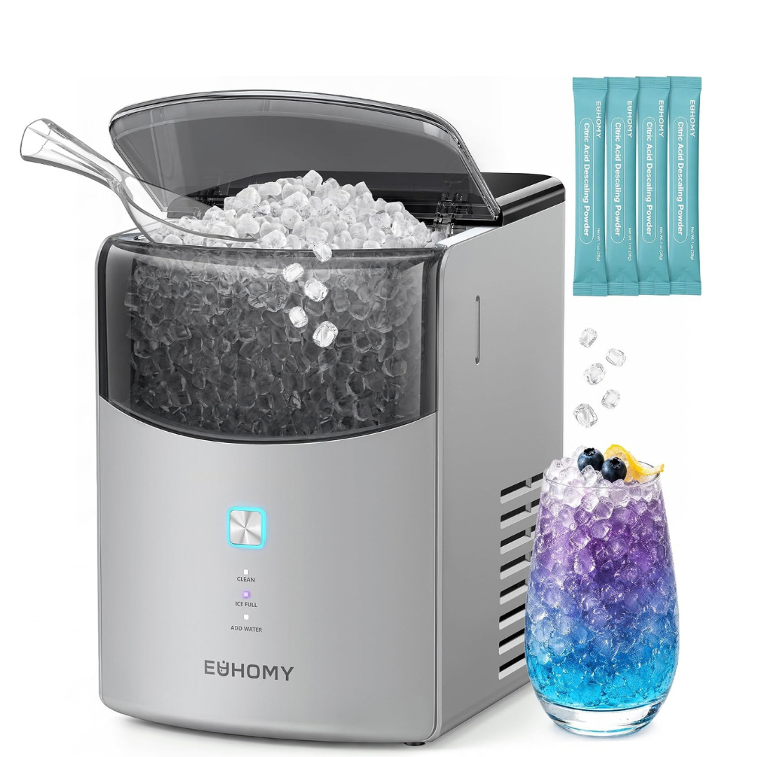 1.Euhomy Countertop Nugget Ice Maker, 35lbs Daily Sonic Crushed Ice Machine