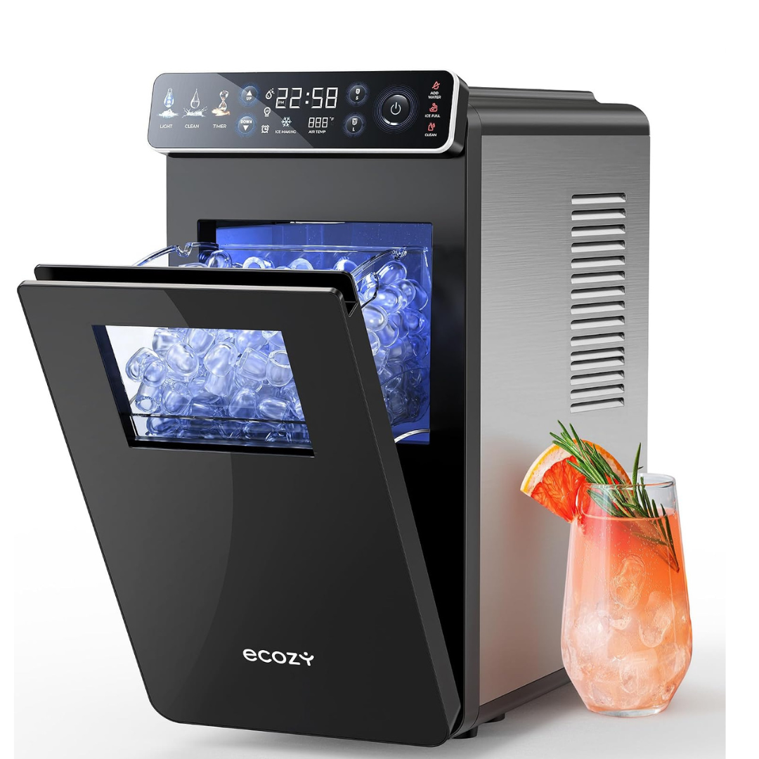 3. ecozy Small Ice Maker with Full-Color Panel & Timer Function, 26 lbsDay