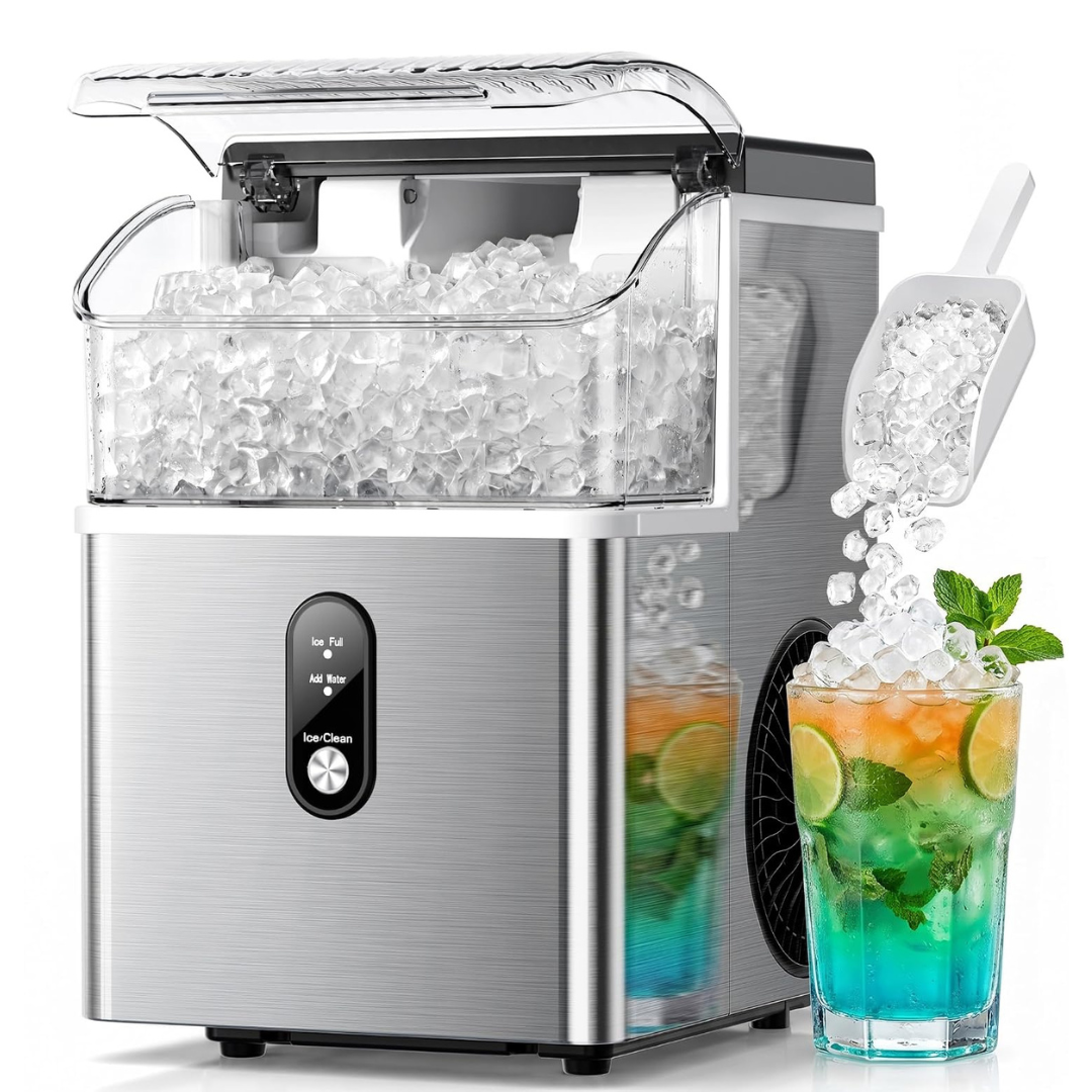 4. Crzoe Nugget Ice Maker Countertop, 35lbsDay, Portable Pebble Ice Machine