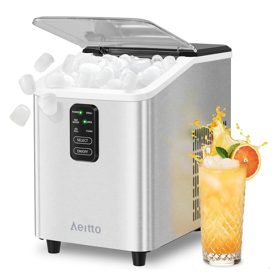 5. Aeitto Ice Maker Countertop 26lbs24H Ice Makers Ready in 6-Min 8 Ice Cubes