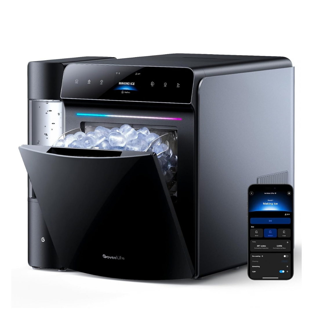 5. GoveeLife Smart Countertop Ice Maker 2 Pro, 3 Mins 9 Ice Cubes with 3 Sizes