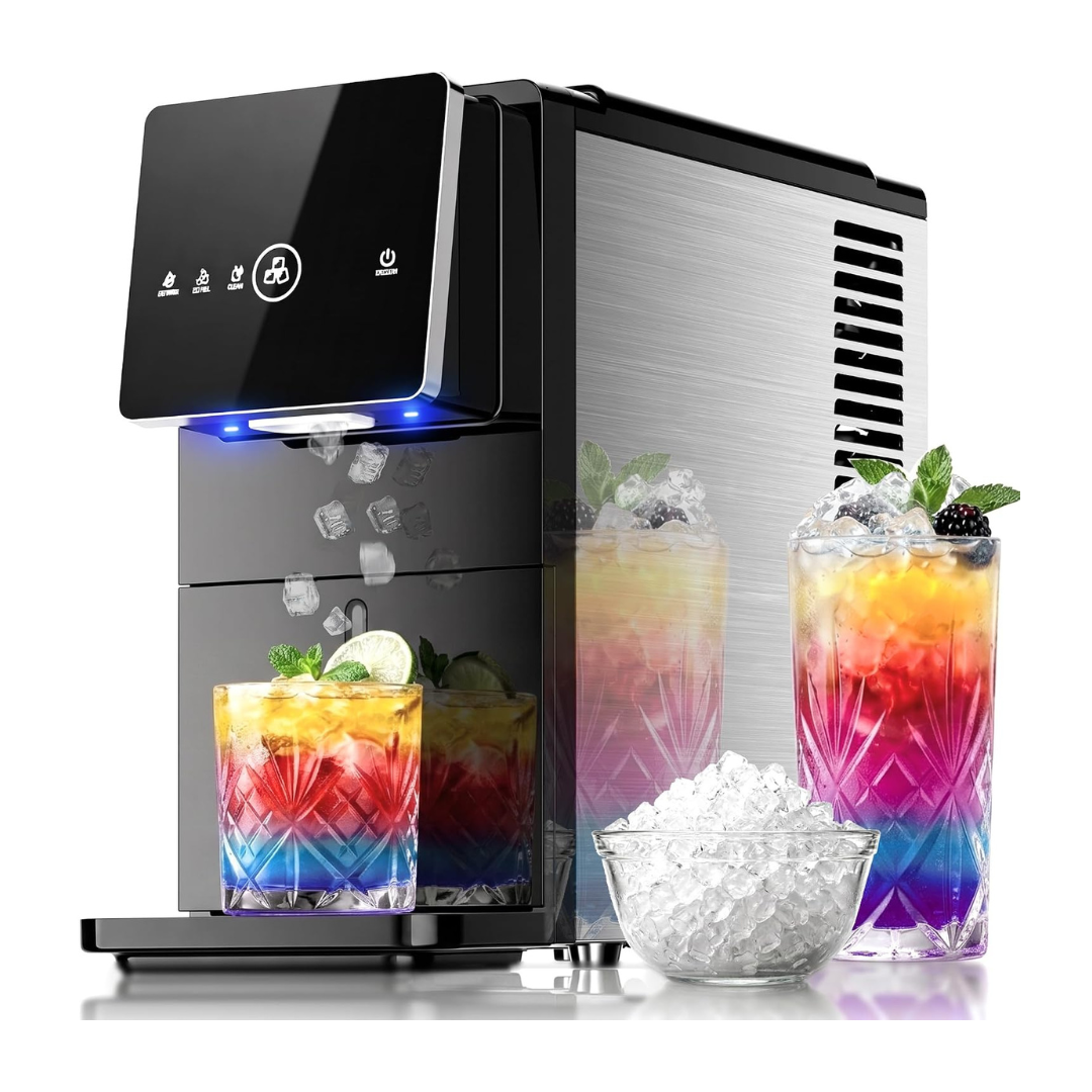 AGKUCKY Nugget Ice Makers Countertop, 35 lbs24hrs Auto Drop Ice